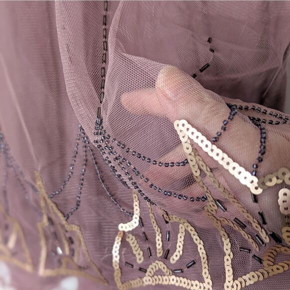 Dusty Rose Mauve Crop Tank Top Mesh Front size S - Picture 6 of 9